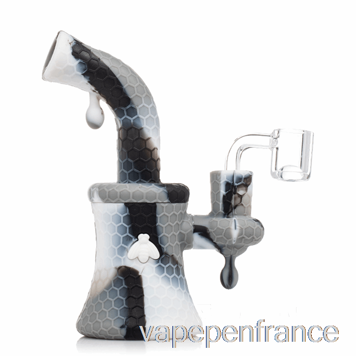 Stratus Bee Silicone Dab Rig Marbre Gris (noir / Gris / Blanc) Stylo Vape
